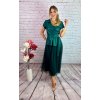 Zelené MIDI šaty s ozdobnou sponou