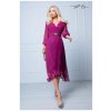 Cyklaménové MIDI šaty s opaskom