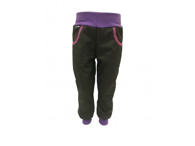 Letní softshellové kalhoty černé fialové Dan de lion 1