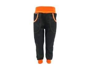 Letní softshellové kalhoty černé oranžové Dan de lion 1