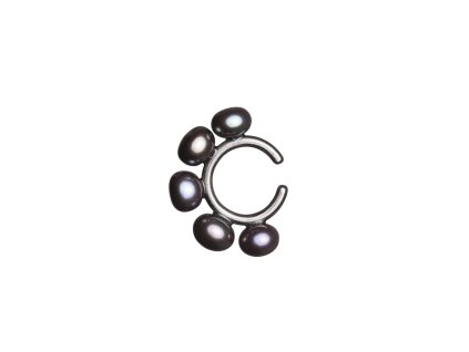 Ear Cuff Triffid Five Pearls Black