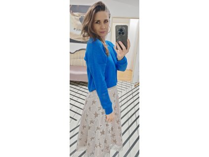 CROP SVETR - ELECTRIC BLUE