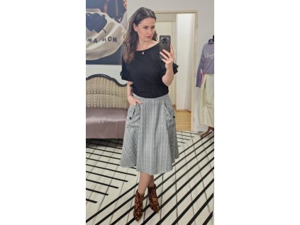 SUKNĚ POLOKOLOVÁ EVA - ČERNOBÍLÁ