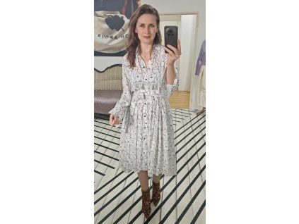 ŠATY - PLÁŠŤ - BÍLÉ/POTISK