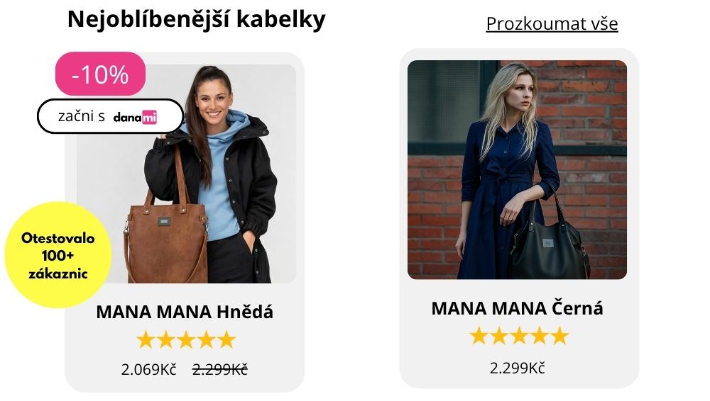 Černá elegantní kabelka MANA MANA – Prostorná kabelka přes rameno danami