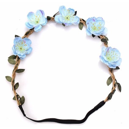 Květinová čelenka - Modrá