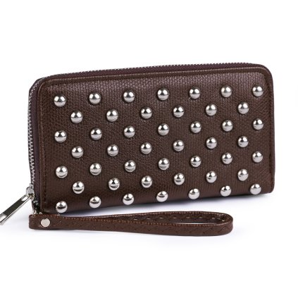 Dámská peněženka Hnědá se cvočky