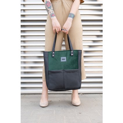 Velká kabelka MANA MANA Minimalistická Zelená/Černá