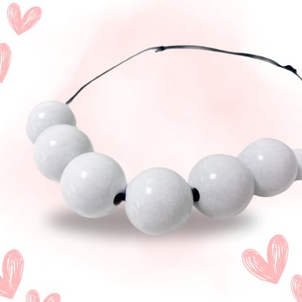 Náhrdelník Dřevěné Korále - Bílé