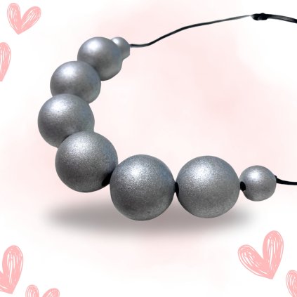 Náhrdelník Dřevěné Korále - Stříbrné