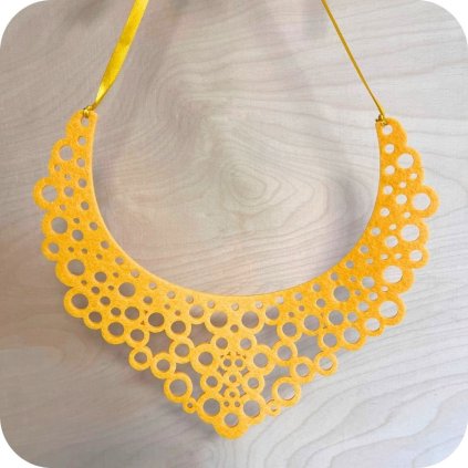 Plstěný Náhrdelník Žlutý