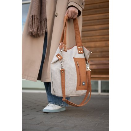 šedá hnědá mana mana kabelka dareceknamiru (5)