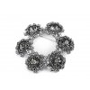 Brož s broušenými kamínky - Květ - Antracit