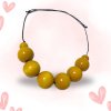 Náhrdelník Dřevěné Korále - Žluté