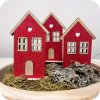 Vánoční dekorace - Dřevěný domeček Červený