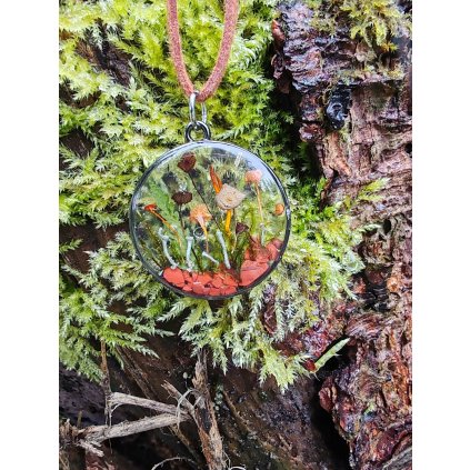 Náhrdelník s houbami a jaspisem