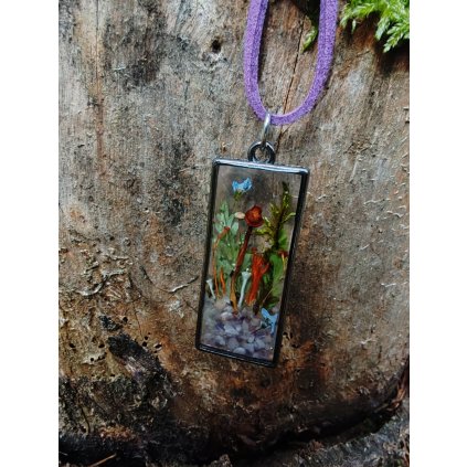 Náhrdelník s ametystem a houbami