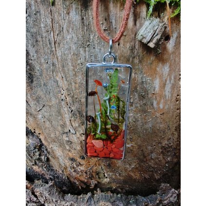 Náhrdelník s pravými houbami a jaspisem