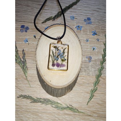 Náhrdelník - Pomněnky s ametystem