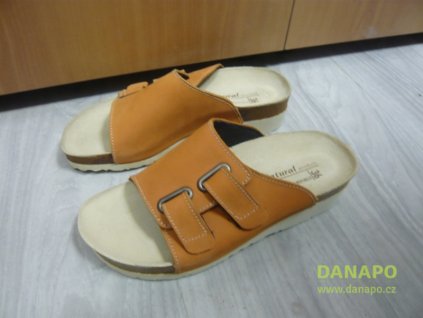 29938 damske pantofle obuv oranzove natural product 36