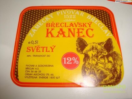 37378 pivni etiketa breclavsky kanec 12pr pivovar breclav