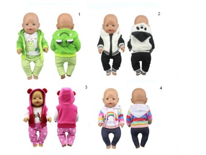 Souprava oblečení pro panenku BABY born 43cm - zvířecí overal mikina kalhoty