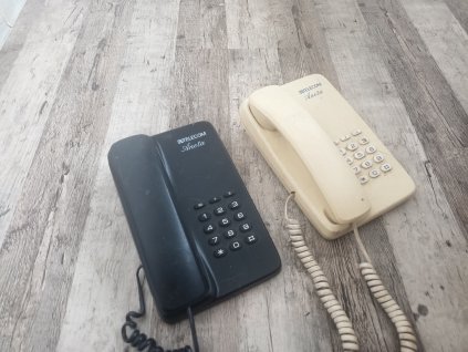 Retro telefon - Český telecom - Aneta - bílý / černý