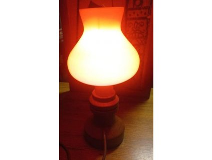 lampa cervene sklo drevo 32cm 113548637[1]