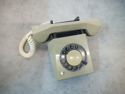 Retro pevný telefon - starý stolní vytáčení TESLA - Stropkov AS10