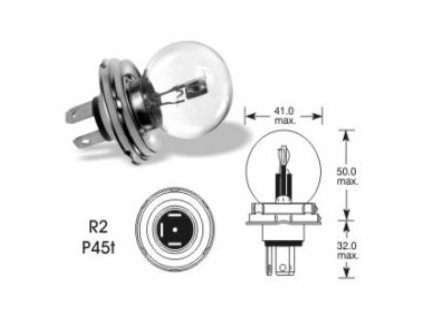 Žárovka Narva 12V/ R2  45/40W P45t-41 asymetrická