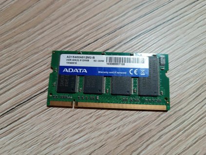 Operační paměť RAM SODIMM ADATA AD1S400A512M3-B  512MB DDR 400MHz