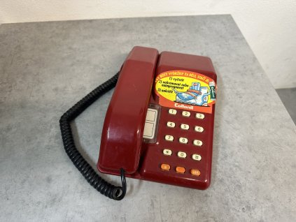 Vintage retro pevný telefon - Tesla Elektron vínový