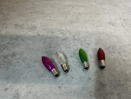 Vánoční žárovky náhradní 23V E10 C13 barevné