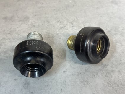 Stará bakelitová objímka pouzdro prodloužení E27 Ekonomlux