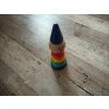 Dětská dřevěná hračka - Pyramida skládačka kroužky šašek
