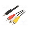 Redukční kabel JACK 3,5mm 4pin - 3x CINCH délka 2m