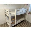 Dětská patrová postel - bílá, masiv - hrad, komplet, použitá