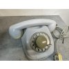 Retro pevný telefon - starý stolní vytáčení TESLA - Stropkov T65S 3FP 120 44 1968 - šedý