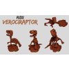 Flexi velociraptor  Pohyblivý 3D tištěný dinosaurus Velociraptor