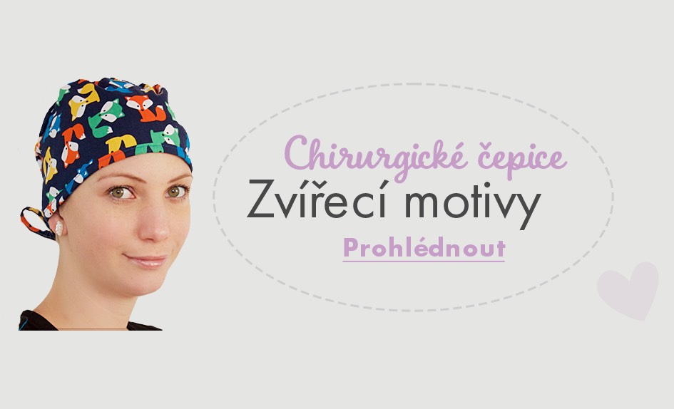 Zvířecí motivy chirurgických čepic