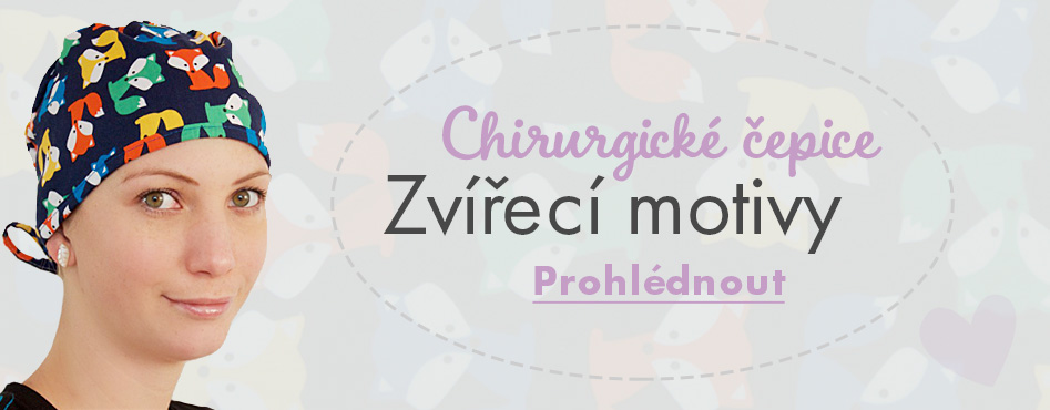 Zvířecí motivy chirurgických čepic