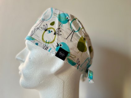 Chirurgická čepice - Ptáčci modři