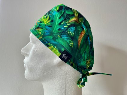 Chirurgická čepice - Palmové listí zelené