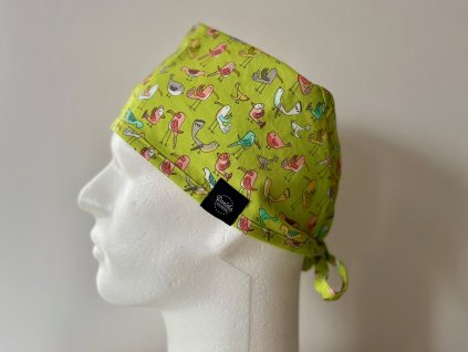 Chirurgická čepice - Ptáčci zelení