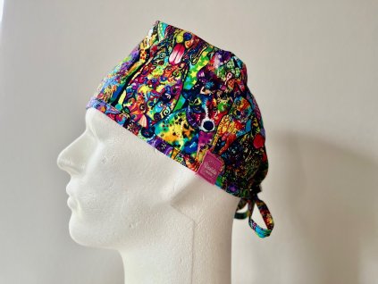 Chirurgická čepice - Pejsci duhoví