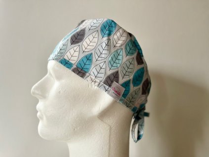 Chirurgická čepice - Lístky modré