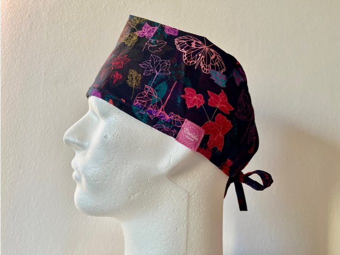 Chirurgická čepice - Růžové listy