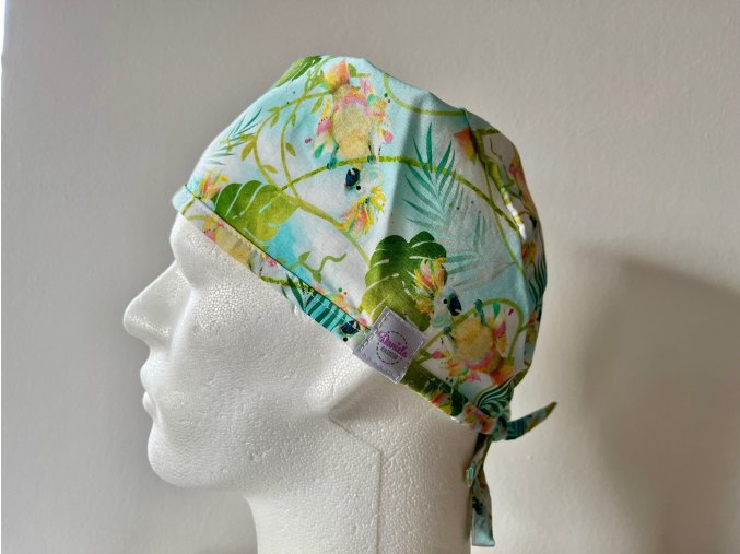 Chirurgická čepice - Exotičtí papoušci