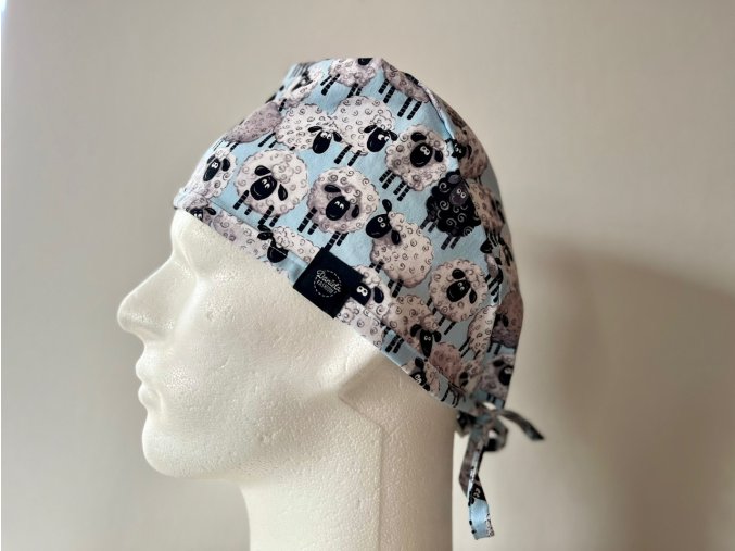 Chirurgická čepice - Ovečky modré