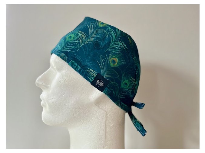 Chirurgická čepice - Paví peří